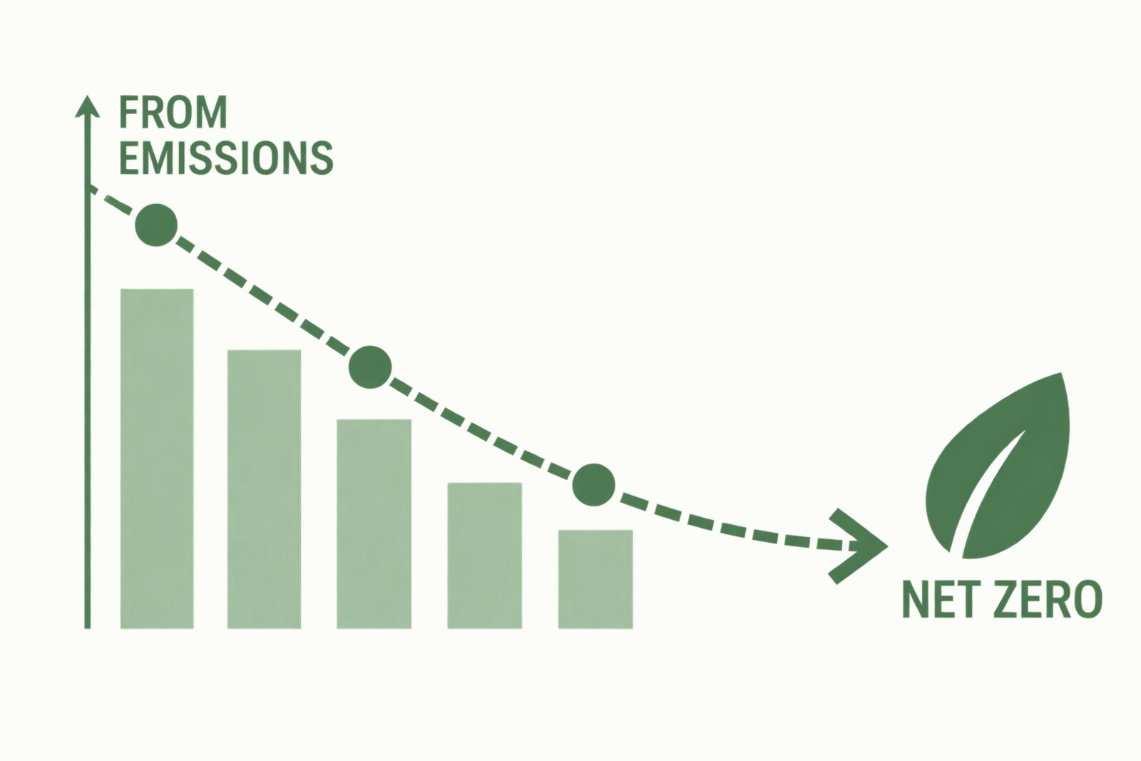 Decarbonization pathway from emissions to net zero